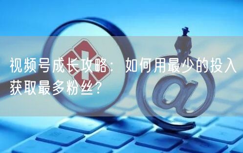 视频号成长攻略：如何用最少的投入获取最多粉丝？