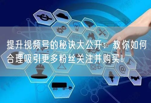 提升视频号的秘诀大公开：教你如何合理吸引更多粉丝关注并购买！