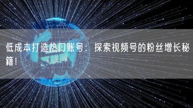 低成本打造热门账号：探索视频号的粉丝增长秘籍！