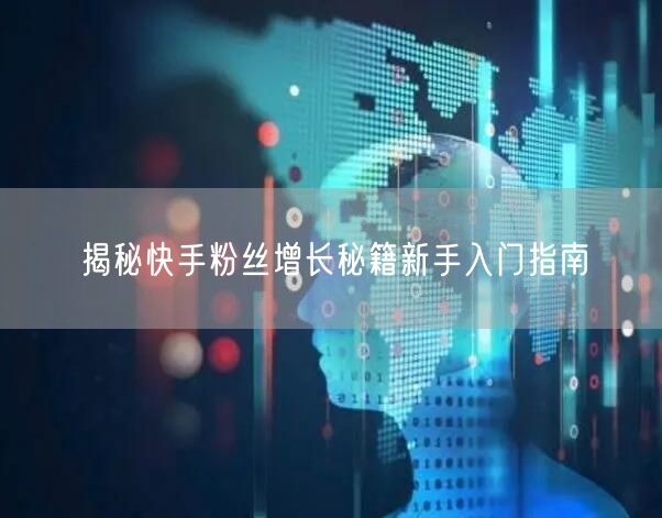 揭秘快手粉丝增长秘籍新手入门指南