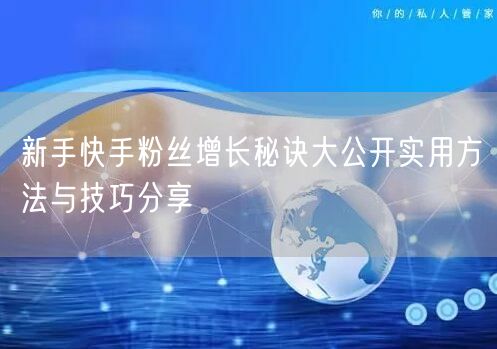 新手快手粉丝增长秘诀大公开实用方法与技巧分享