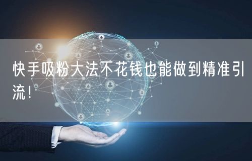 快手吸粉大法不花钱也能做到精准引流！