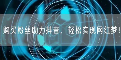 购买粉丝助力抖音，轻松实现网红梦！