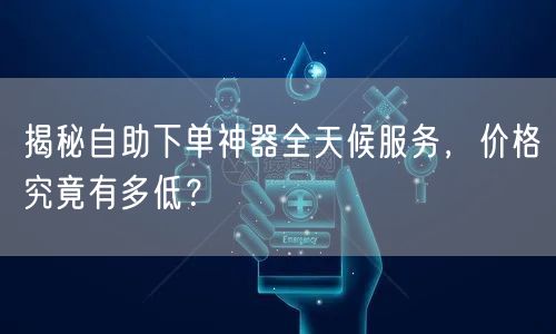 揭秘自助下单神器全天候服务，价格究竟有多低？