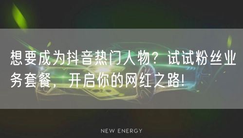想要成为抖音热门人物？试试粉丝业务套餐，开启你的网红之路!