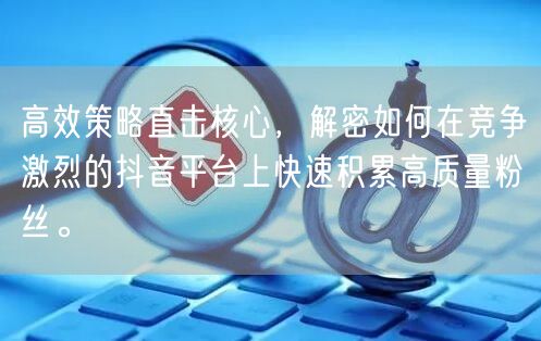高效策略直击核心，解密如何在竞争激烈的抖音平台上快速积累高质量粉丝。