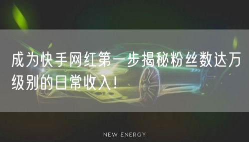 成为快手网红第一步揭秘粉丝数达万级别的日常收入!