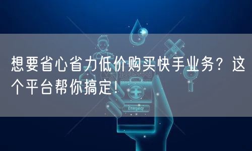 想要省心省力低价购买快手业务？这个平台帮你搞定！