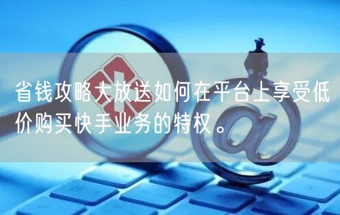 省钱攻略大放送如何在平台上享受低价购买快手业务的特权。