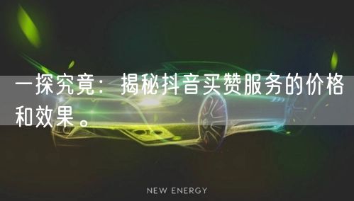 一探究竟：揭秘抖音买赞服务的价格和效果。