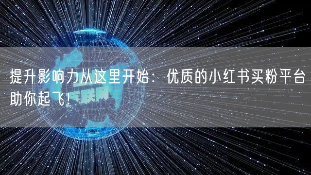 提升影响力从这里开始：优质的小红书买粉平台助你起飞！