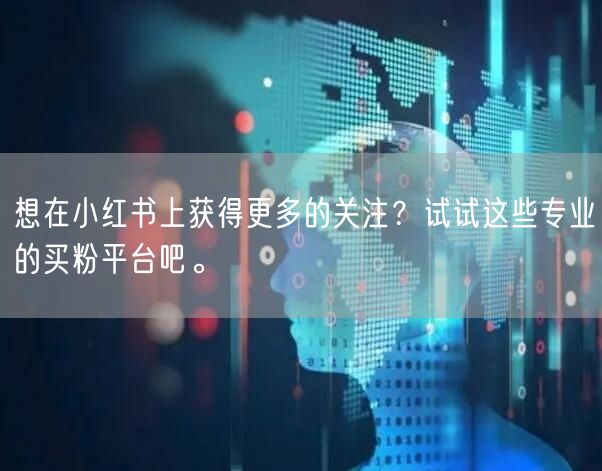 想在小红书上获得更多的关注？试试这些专业的买粉平台吧。